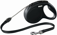 Flexi New Classic M, рулетка до 20 кг. 8 м., трос, черная