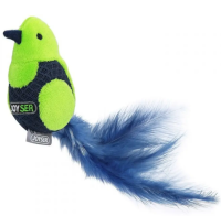 Игрушк для кошек JOYSER Cat Motion Птичка со звуковым чипом и перьями зеленая, 19 см