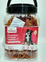 BIOHAUS Лакомство для собак Сушеная утиная грудка, 750 г ПОШТУЧНО