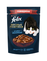 FELIX Мясные Ломтики для взрослых кошек, с говядиной, Пауч, 75 г