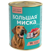 Большая Миска консервы для собак, телятина с рубцом, 970 г.