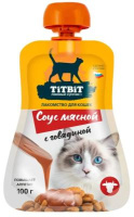 Титбит 314378 Лакомство д/кошек Соус мясной с говядиной 100г