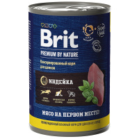 Brit Premium by Nature консервы с индейкой для щенков всех пород, 410 г.
