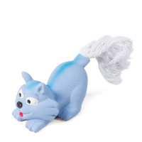 Игрушка MINI DOGS для собак мелких пород из латекса "Котенок с веревкой", 75/165мм