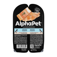 AlphaPet Superpremium пауч для щенков, беременных и кормящих собак паштет с лососем 100г