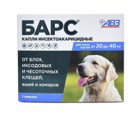АВЗ Кап.Барс д/собак весом от 20 до 40кг инсектоакарицидные 1пипетка*2,68мл (от 20 кг до 40 кг)