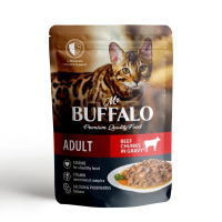 Mr.Buffalo Влажный корм ADULT для взрослых кошек, говядина в соусе, 85 г.