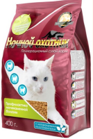 Ночной охотник Сухой корм для кошек профилактика МКБ, 400 г. [уценка]