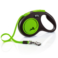 FLEXI рулетка Neon New Classic S [до 15 кг] 5 м лента, светоотражающая, зеленый неон