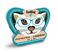 ЗооРинг консервы д/к Кусочки в желе с Индейкой для профилактики заболевания ЖКТ, 100 г
