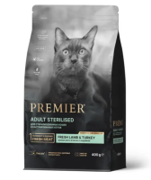Premier Cat Salmon&Turkey STERILISED [Свежее филе лосося с индейкой для кошек] (400 гр)