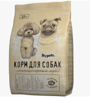 Mypets Сухой корм для собак миниатюрных пород. Телятина и оленина (1,5 кг.)