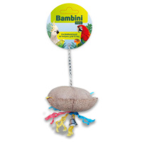 Игрушка Bambini Pets для средних и крупных попугаев "Кокосик с колокольчиком" 25 см [34001]