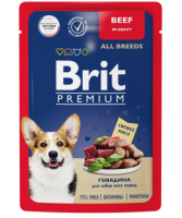Brit Premium Пауч говядина в соусе для взрослых собак всех пород , 85 г. [уценка]