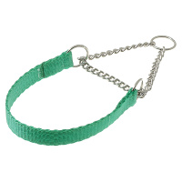 Ошейник-полуудавка лента 10мм[18-25см] с цугом [никель] зелёный 75-2065