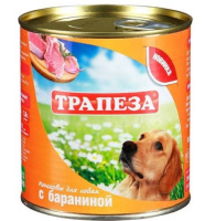Трапеза консервы д/собак с бараниной 750г