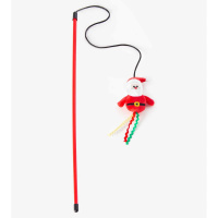 Mr.Kranch Игрушка-дразнилка для кошек Дед мороз плюшевая с кошачьей мятой 46 см красная