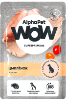 Альфа Пет 55889/215012 WOW д/щенков, беременных и кормящих собак паштет Цыпленок 85г пауч