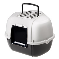 Угловой лоток MIKA угольный с крышей для кошек