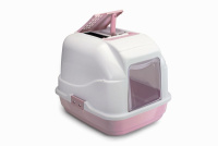IMAC EASY CAT Туалет для кошек закрытый,белый/розовый 50*40*40 см.