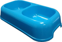 Миска д/животных пластик двойная квадратная [2*350мл]