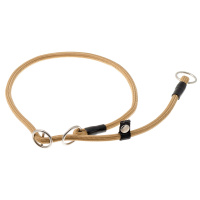 Ошейник-удавка [СО СТОПОРОМ] с 2-я кольцами круглый 6мм*60см [золото] 76-1395