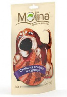 Molina Лакомство для собак Стейк из ягненка и курицы, 80 г.