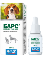 Капли Барс ушные для собак и кошек, 20 мл