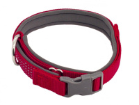 Ошейник нейлон "Премиум" светоотражающий с неопреновой подкладкой 15ммх26/40см (красный)