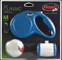 23617 Флекси рулетка NEW classic M+фонарик син.