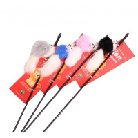 Дразнилка-удочка для кошек Lion Котик из натурального меха (60 см)