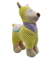 Игрушка Mr.Kranch для собак "Лама" плюшевая с пищалкой 20 см желтая