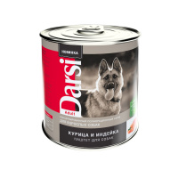 Darsi консервы для собак, Курица и Индейка , 850 г.
