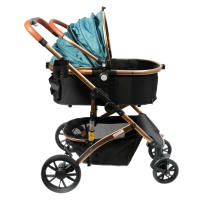 Коляска прогулочная Mr.Kranch для собак и кошек большая с амортизацией, макс. нагрузка 20 кг, голубая