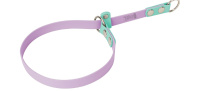Ошейник-удавка ZooOne биотан, плоский, с 2-я кольцами, 15мм*50 см (БИРЮЗОВЫЙ+СИРЕНЕВЫЙ)