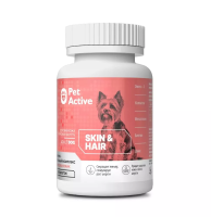 Пет Актив витаминно-минеральный комплекс Skin & Hair для собак Здоровая кожа и красивая шерсть 100таб