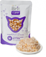 Brit Care Суперпремиальный влажный корм для котят,Курица и сыр, 80 г.
