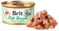 Brit Care Fish Dreams Консервы суперпремиум класса для кошек с тунцом и кальмаром , 80 г. [уценка]