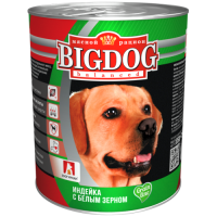 BIG DOG консервы для собак, индейка с белым зерном, 850 г.
