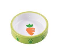 Миска Mr.Kranch керамическая для грызунов Зеленая с морковью 70 мл