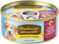 Деревенские лакомства кон. 100гр д/щ цыпленок с языком и шпинатом