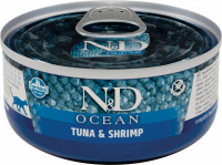 Farmina N&D Cat Ocean для взрослых кошек консерва тунец с креветками 70г