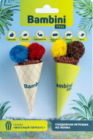 Игрушка Bambini Pets для грызунов "Мороженое рожок" из люфы. Количество 2 шт
