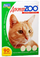 Доктор ZOO Витамины для кошек здоровье и красота, с L-карнитином и таурином, 90 таблеток [уценка]