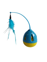 Чистый котик Игрушка-неваляшка для кошек, с пером Чистый Котик синий 8 см. пластик, перо СТ18035-Т