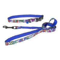 Комплект Ошейник 15 мм*40 см с поводком 120 см Мозаика синий 2187-05 Пет лайн