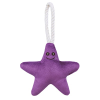 Игрушка Mr.Kranch д/собак мелких и средних пород Звездочка с канатом и пищалкой 26х16х5см, фиолетовая
