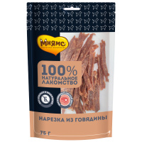 Мнямс Лакомство для собак Нарезка из говядины 75г