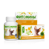 VEDA Фитомины для кошек от алергии, 50 г.