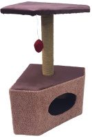Дружок 030 Домик-когтеточка для кошек, с полкой